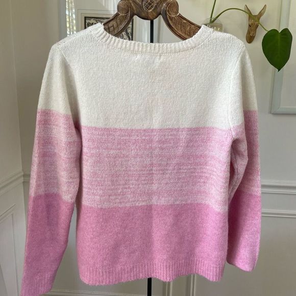 Cupcakes and Cashmere Sweater Pink Ombre Color Block Soft L - Picture 4 of 6